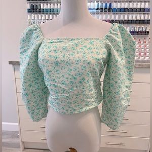 Levi’s, Womens, Puff Sleeve, Cropped, Top.